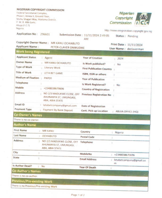 Quality Standard Certificate